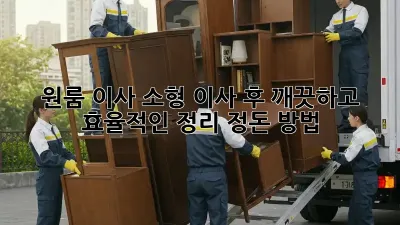 원룸 이사, 소형 이사 후 깨끗하고 효율적인 정리 정돈 방법!
